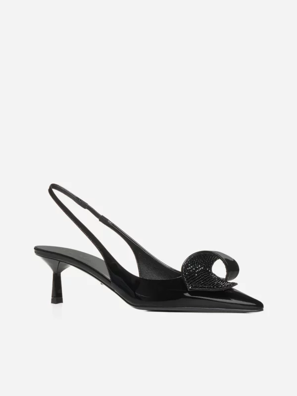 PRADA Leather Brushed Slingback Pumps