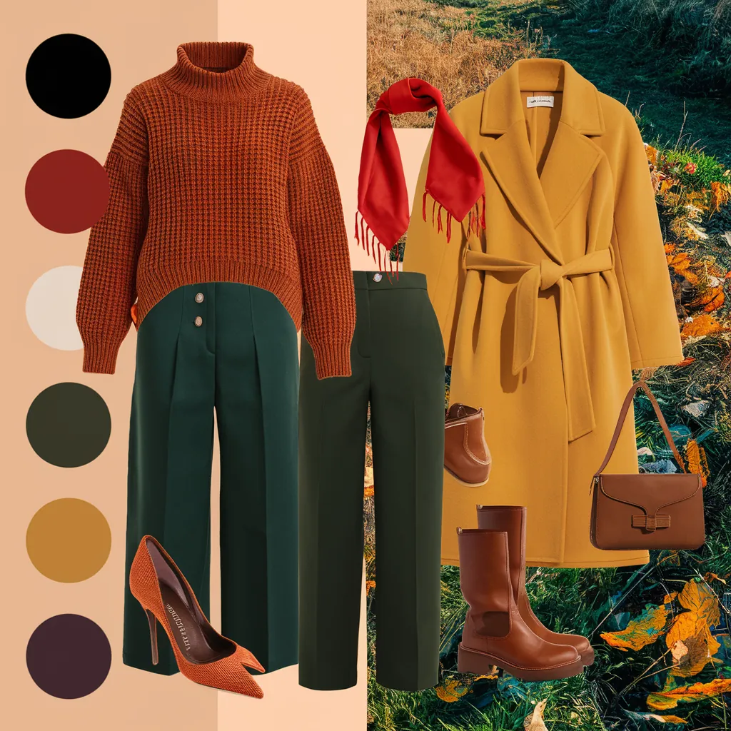 Autumn 2024 Fashion Trends Color Palette: Earthy Tones and Vibrant Accents