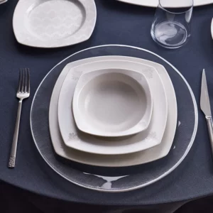 Deren 60-Piece Porcelain Dinner Set for 12 People