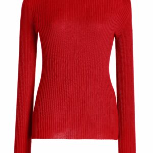 Peppe Knit Turtleneck in Scarlet Red Cashmere Silk