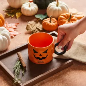 Karaca Halloween Pumpkin Face Ceramic Mug