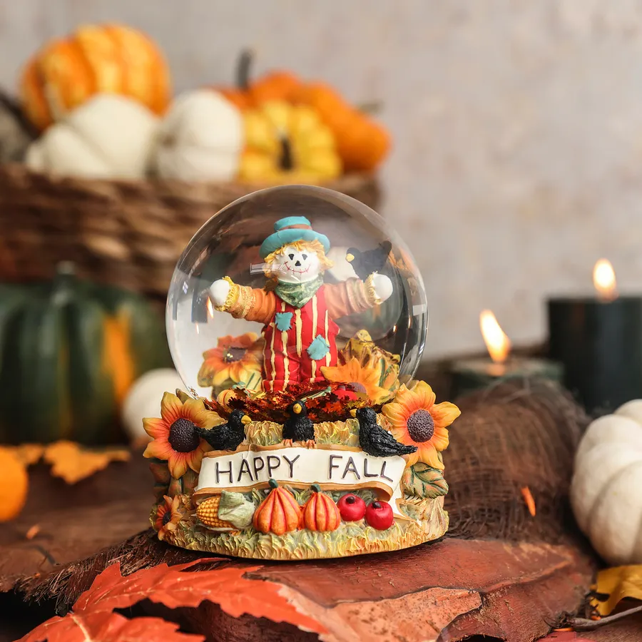 Karaca Halloween Scarecrow Ceramic Snow Globe