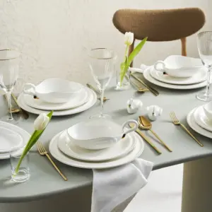 Karaca Streamline Swan 22-Piece Dinner Set