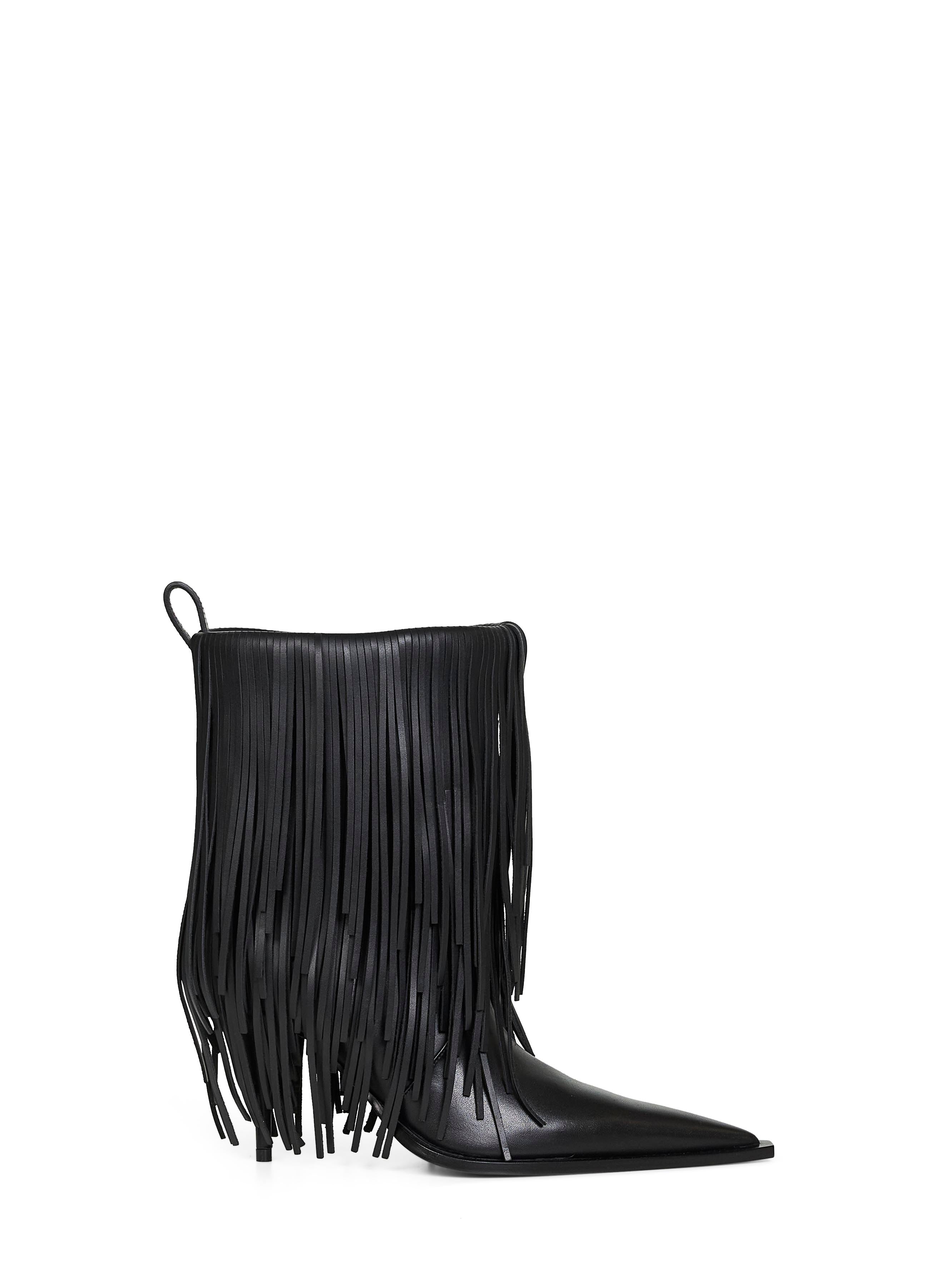 Balenciaga Black Fringe 90mm Ankle Boots for Women – Size 36