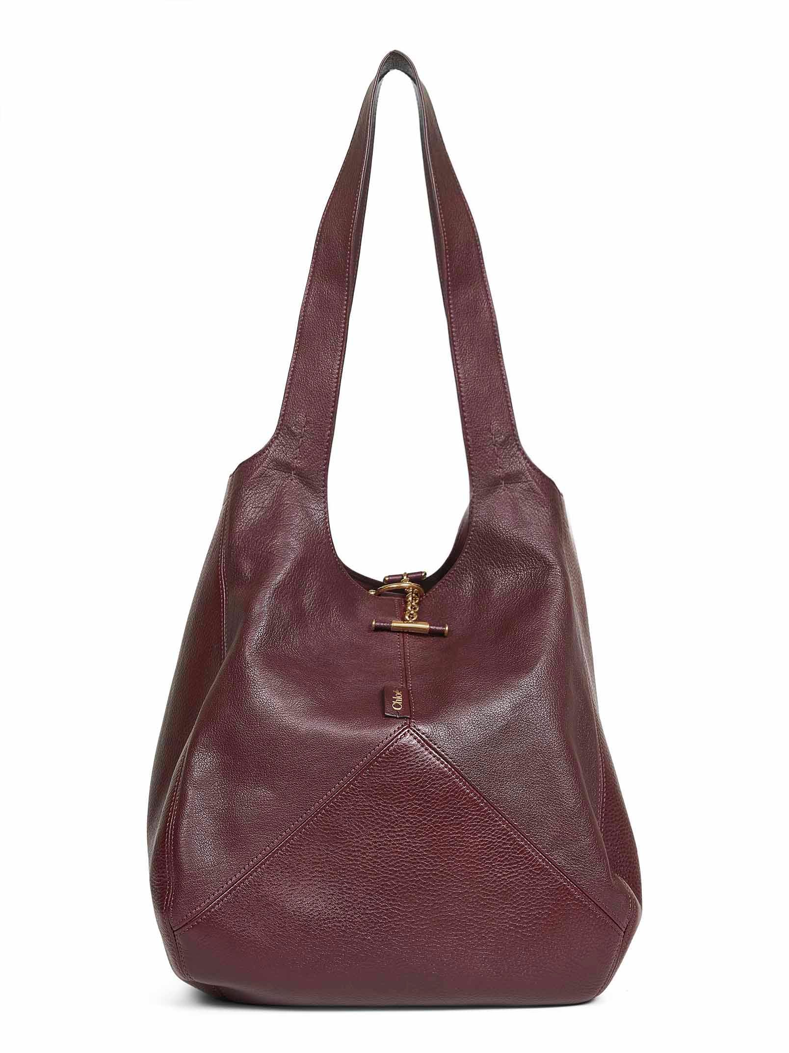 Chloé Burgundy Balloon Shoulder Bag – Stylish Design