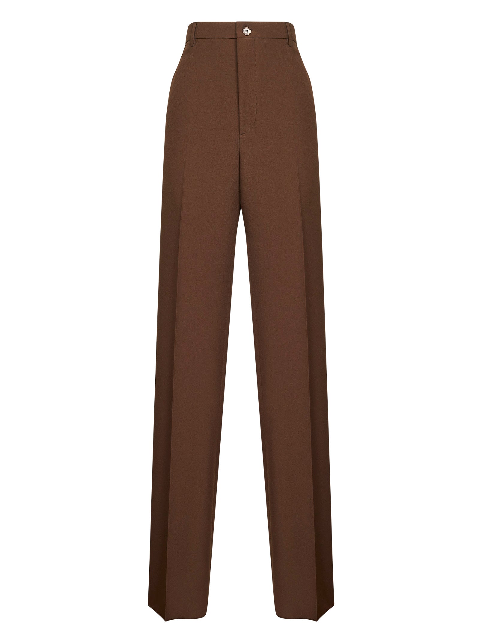 GUCCI Brown Technical Panama Trousers for Women