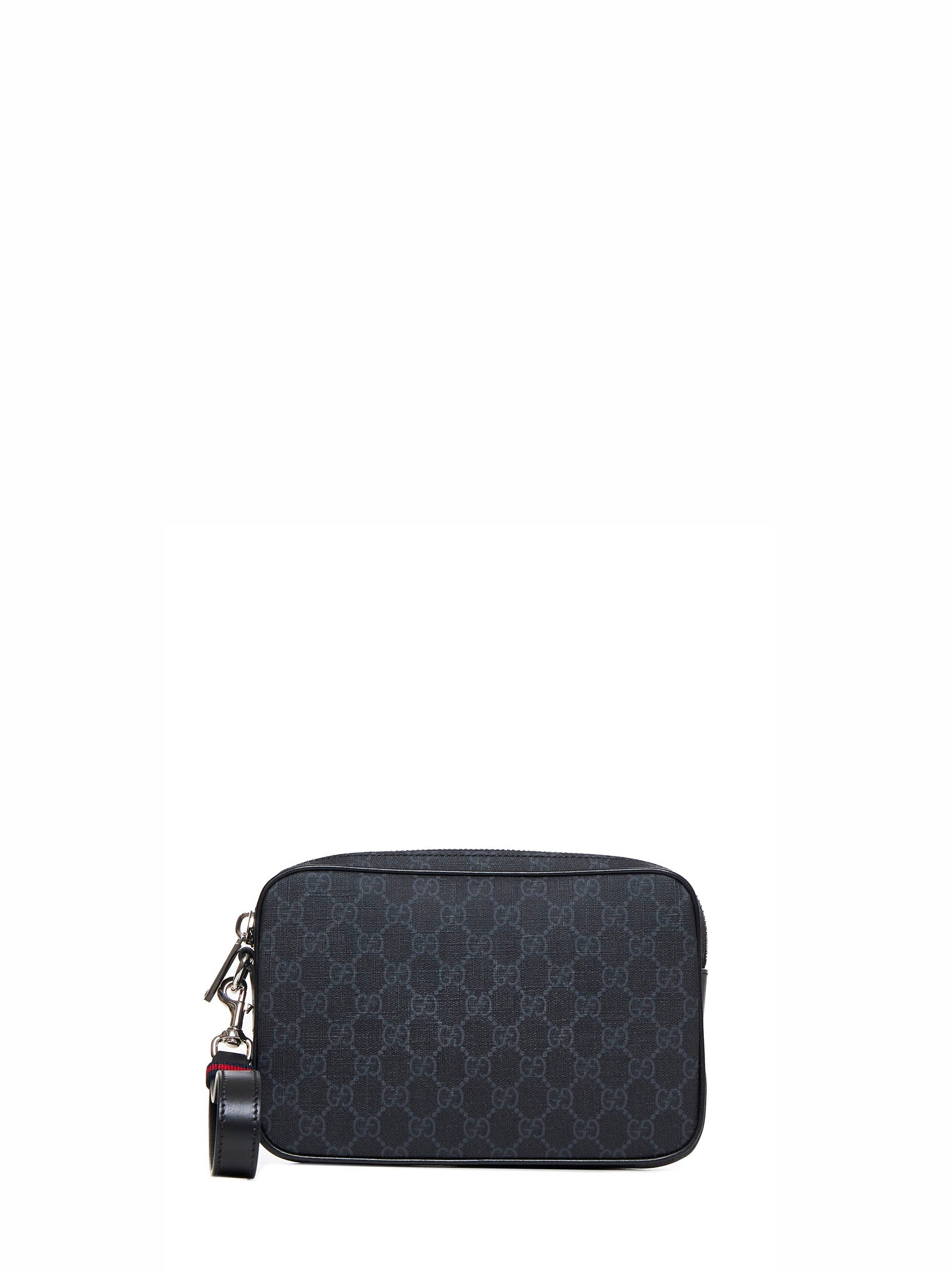 GUCCI GG Fabric Handbag with Leather Trim