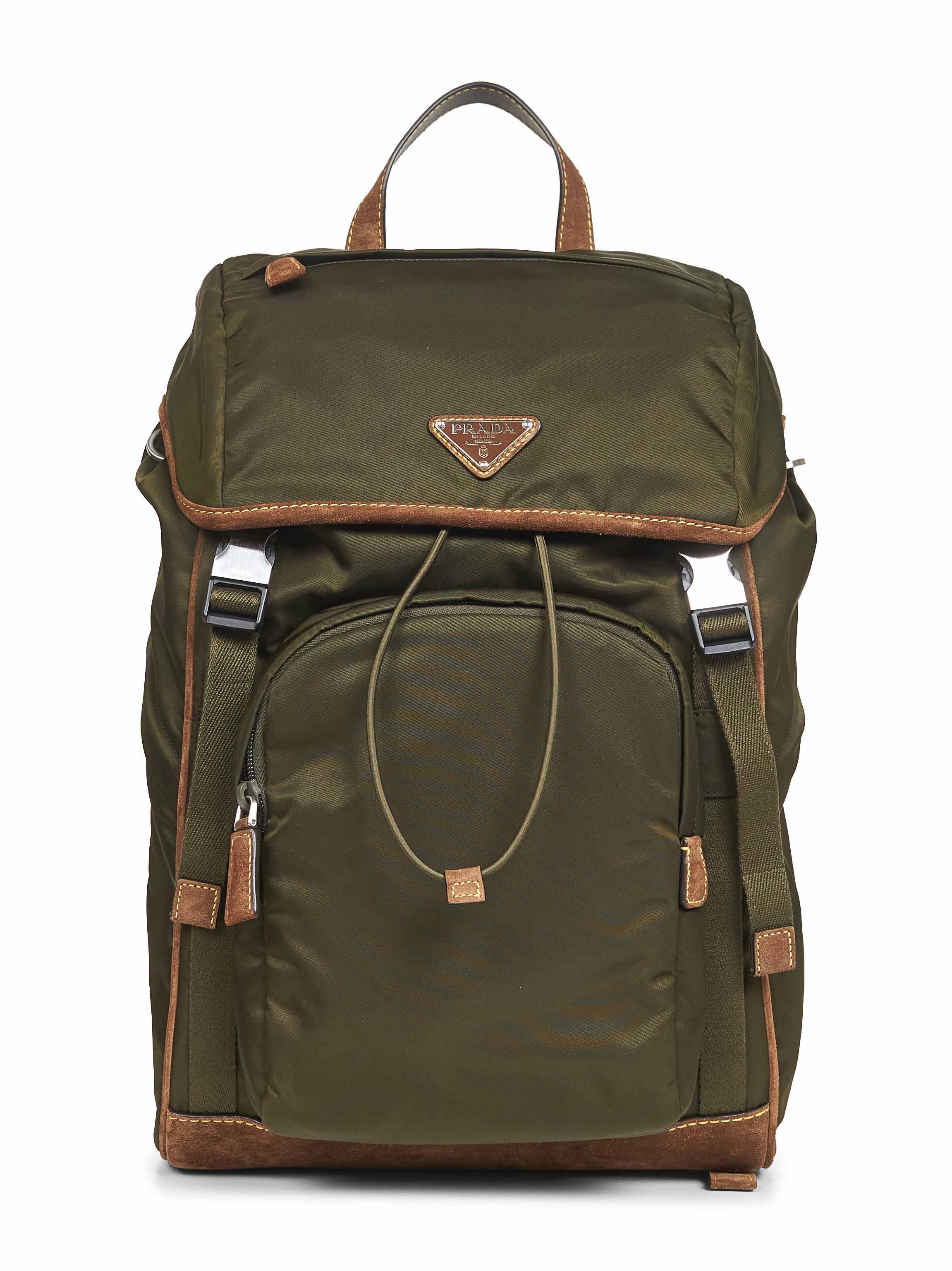 PRADA VIAGGIO Green Re-Nylon Men’s Backpack