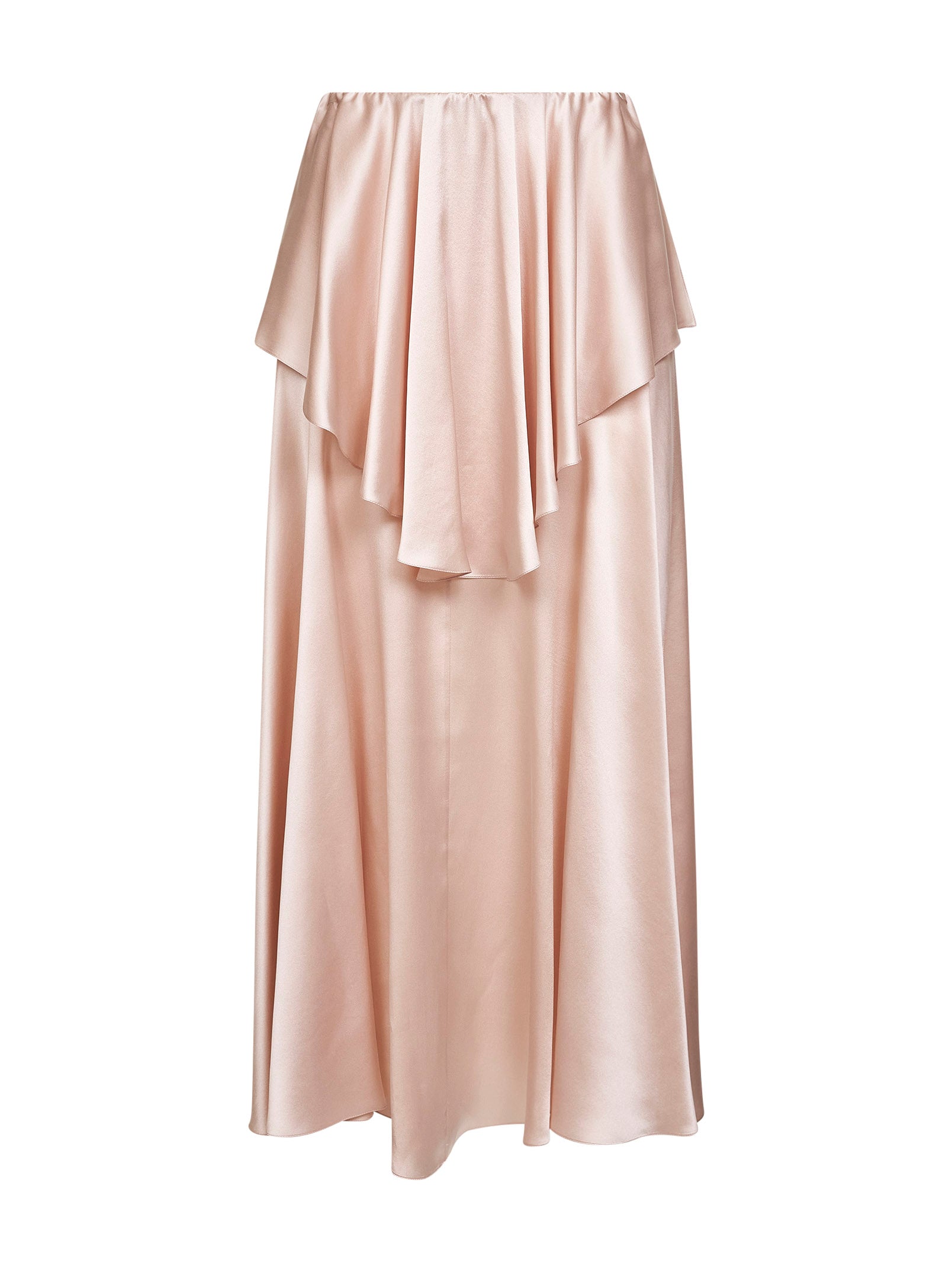 CHLOé | Pink washed silk satin fluid layered midi skirt | Women | 38