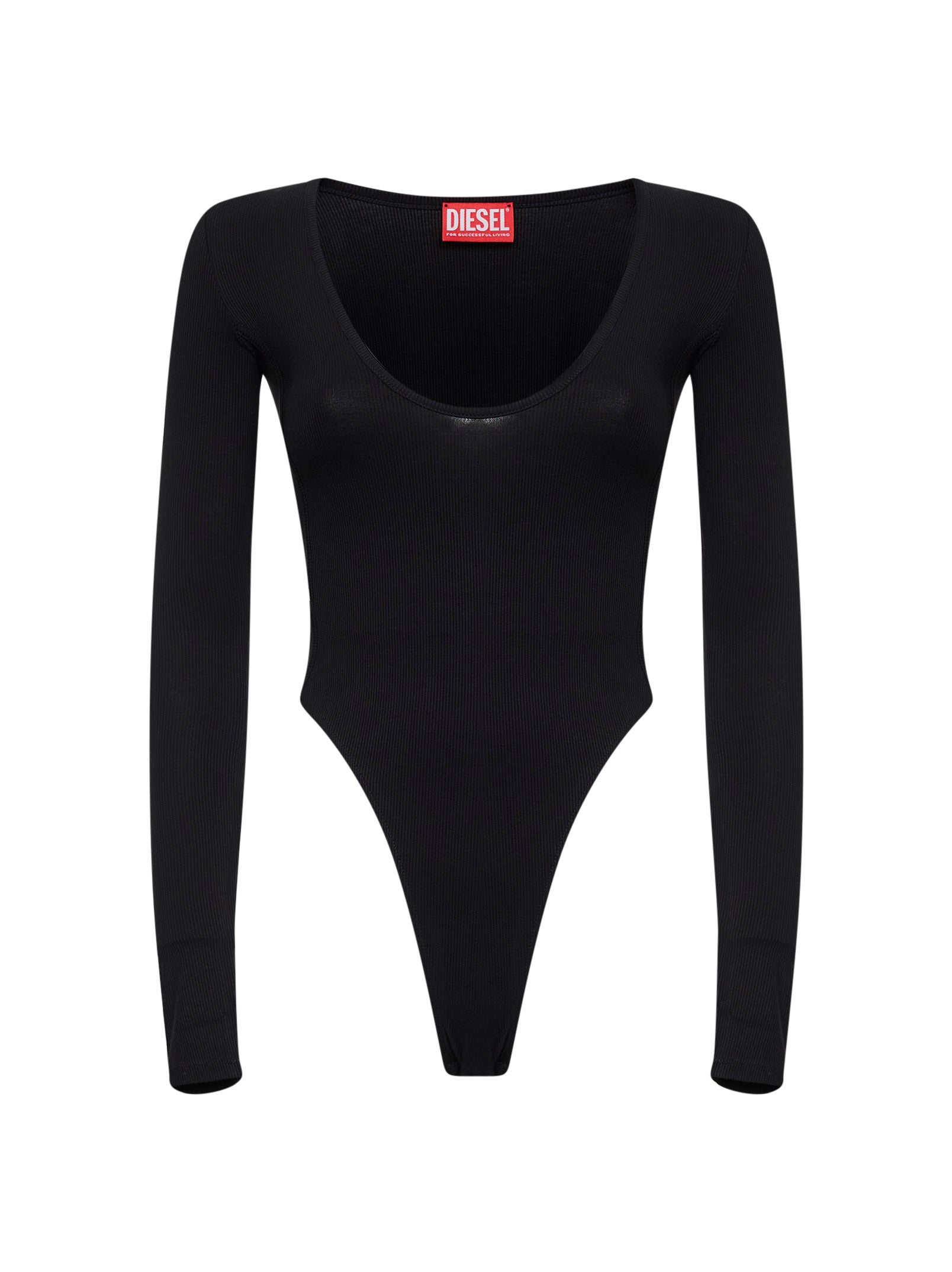 DIESEL | Black ribbed jersey T-Bodyn bodysuit | Women | L