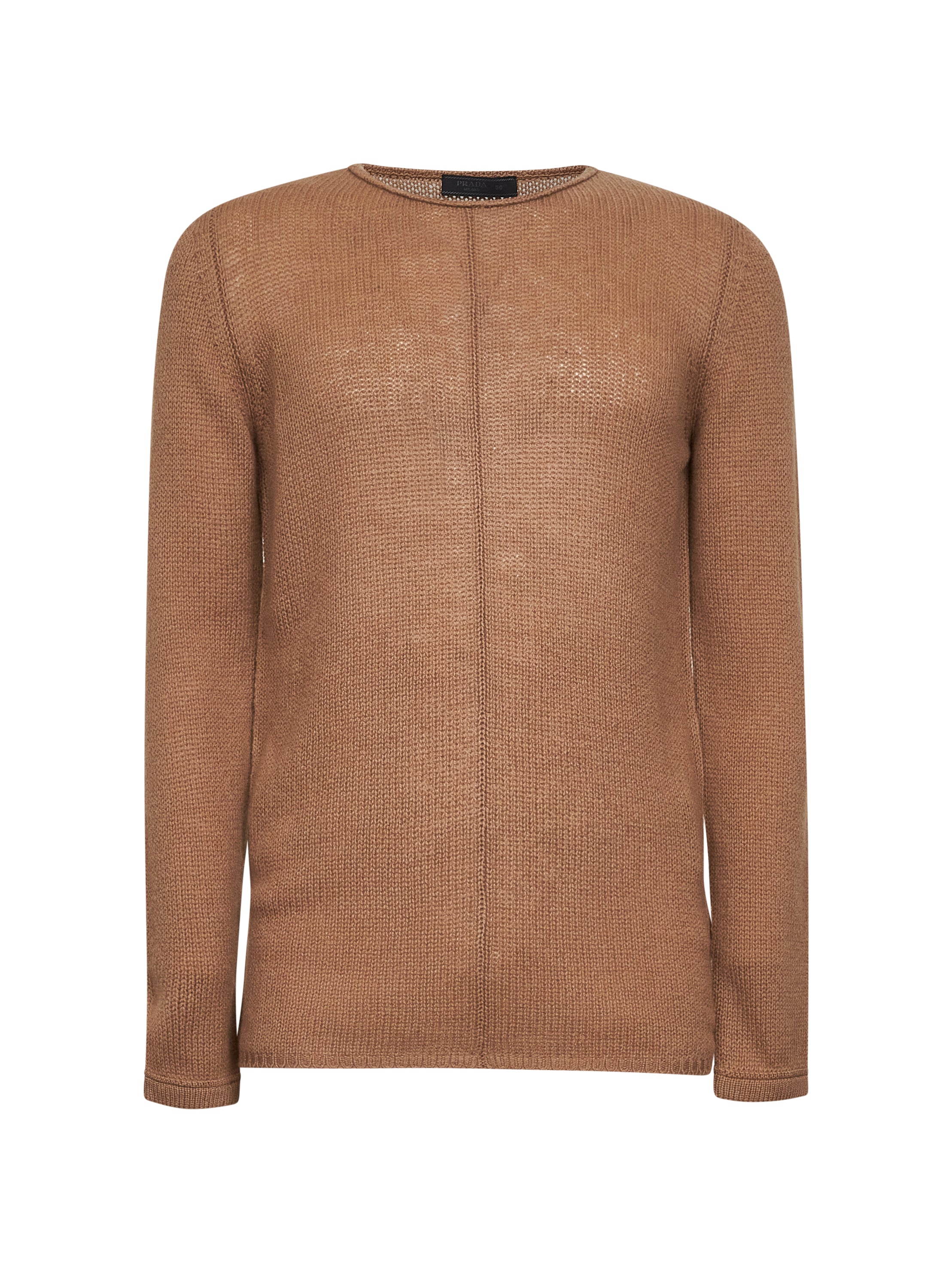 PRADA ABBIGLIAMENTO | Camel cashmere crewneck sweater | Man | 50