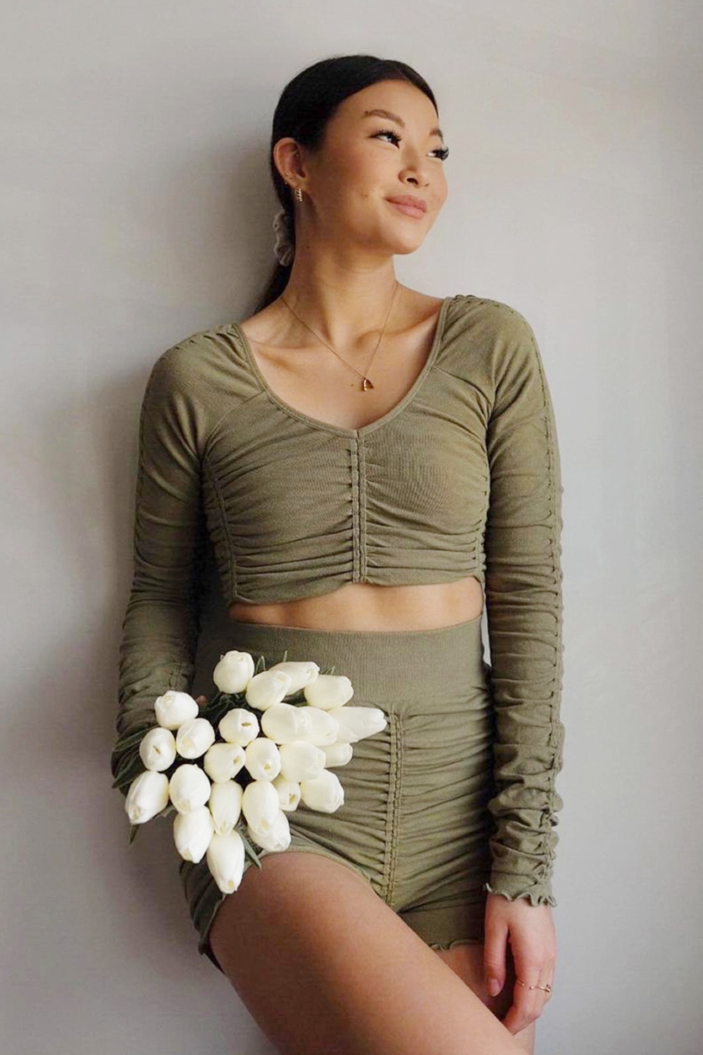 Ultimate Review: Fabletics Seamless High-Waisted Ruched Shorts in Green (XS)