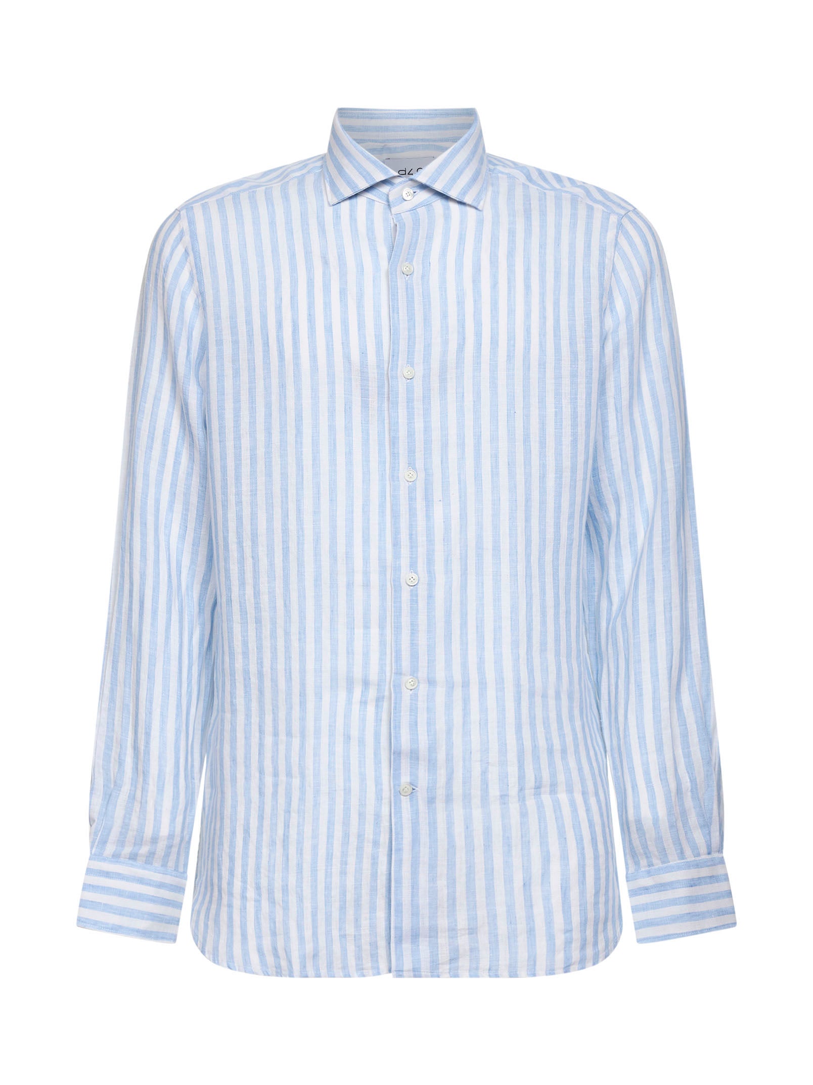 D 4.0 Light Blue and White Striped Linen Shirt Review for Men Size 42