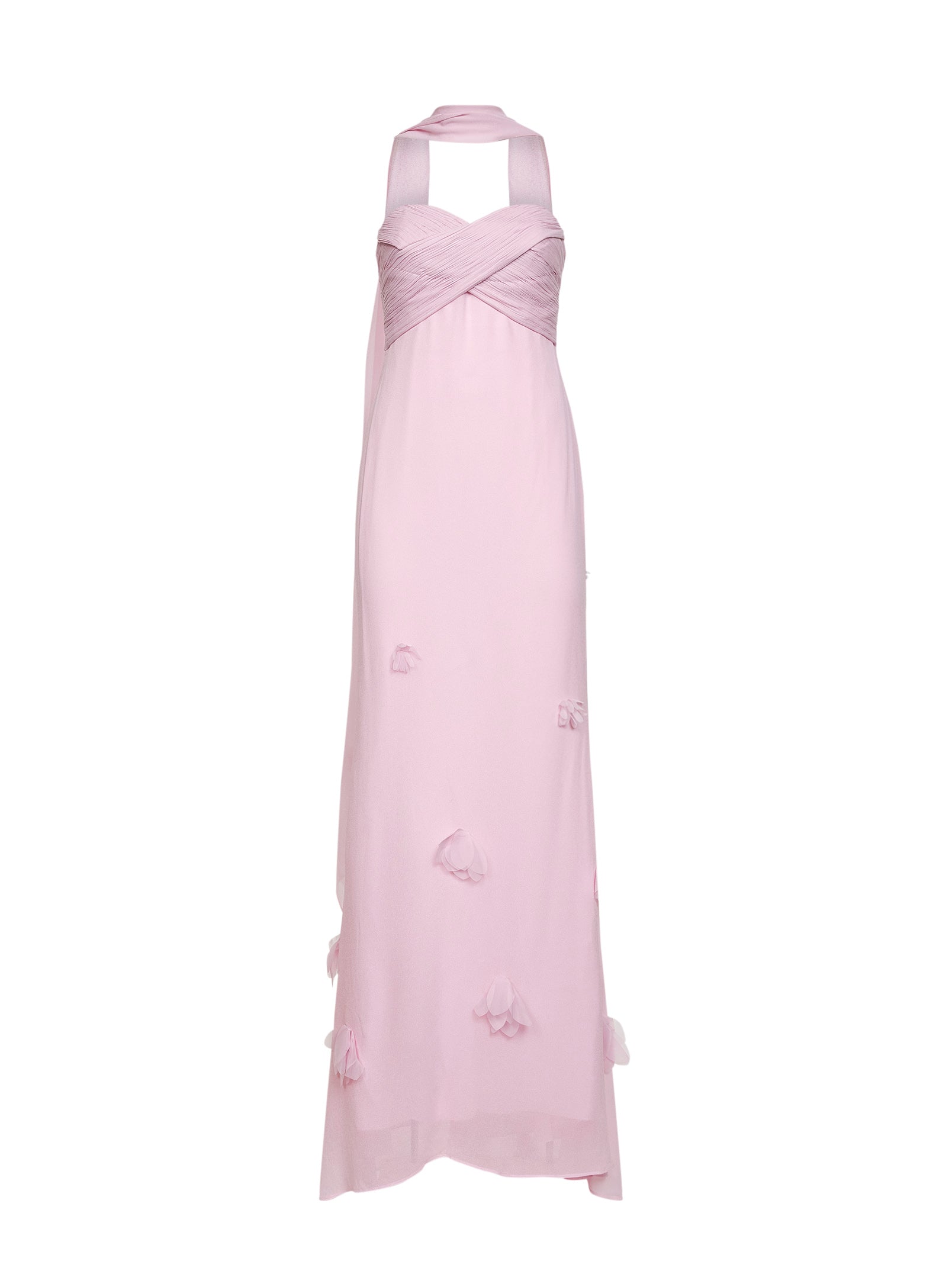Stunning Review of the SELF PORTRAIT Pink Georgette Scarf Maxi Dress for Women Size 12