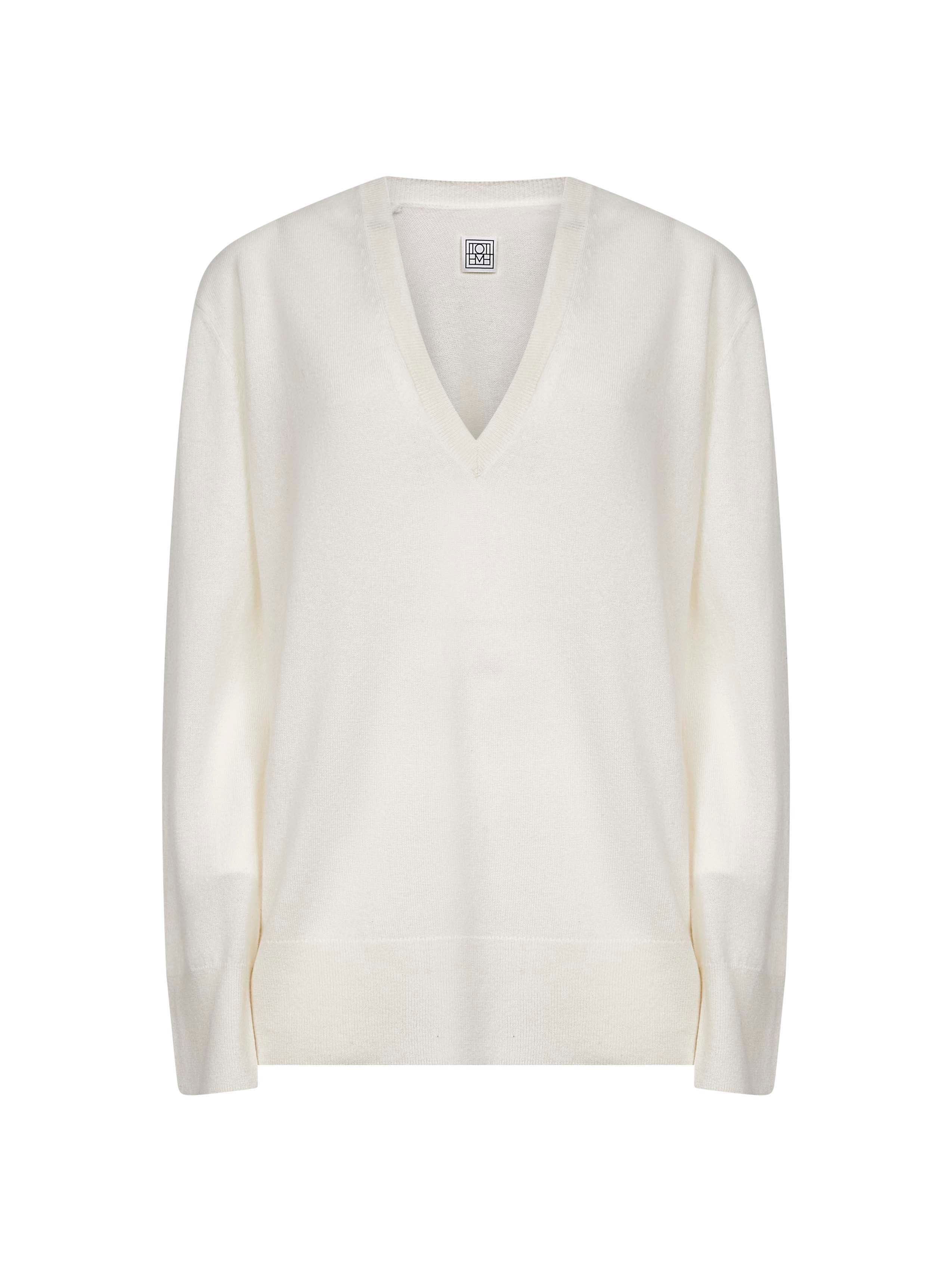TOTEME | Ecru cashmere V-neck sweater | Women | XS