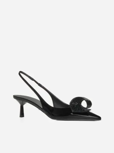 PRADA Leather Brushed Slingback Pumps super