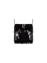 Stunning SELF PORTRAIT Black Sequin Cropped Top Review for Women Size 12