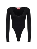 Stylish Review of DIESEL Black Ribbed Jersey T-Bodyn Bodysuit for Women (Size S)