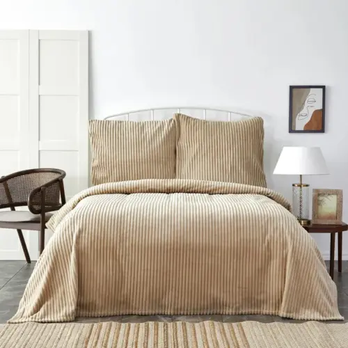 Beige Exclusive Home Joena Soft Bedspread Set – Luxury Single Cover
