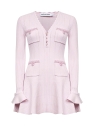 Elegant Review: SELF PORTRAIT Pink Pointelle Knit Pearl Trim Mini Dress for Women