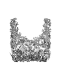 RABANNE Floral Silver Disc Bralette Top