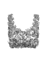 RABANNE Floral Silver Disc Bralette Top