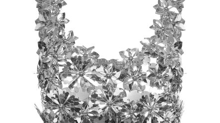 RABANNE Floral Silver Disc Bralette Top